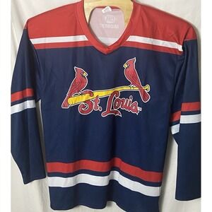 St Louis Cardinals Hockey Style‎ Jersey Shirt Long Sleeve Adult XL Fox Sports